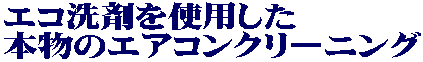 エコ洗剤を使用した 本物のエアコンクリーニング